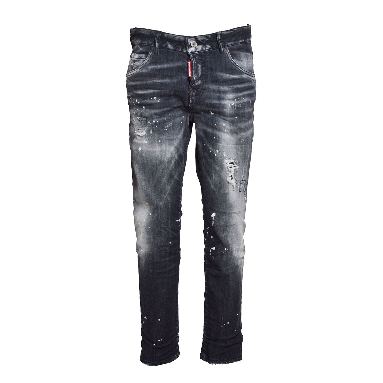 Jeans Cool Girl Jean in denim nero effetto vernice Dsquared2 