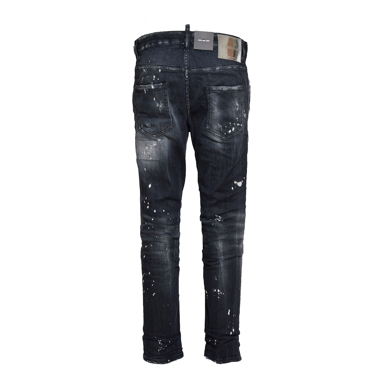 Jeans Cool Girl Jean in denim nero effetto vernice Dsquared2 