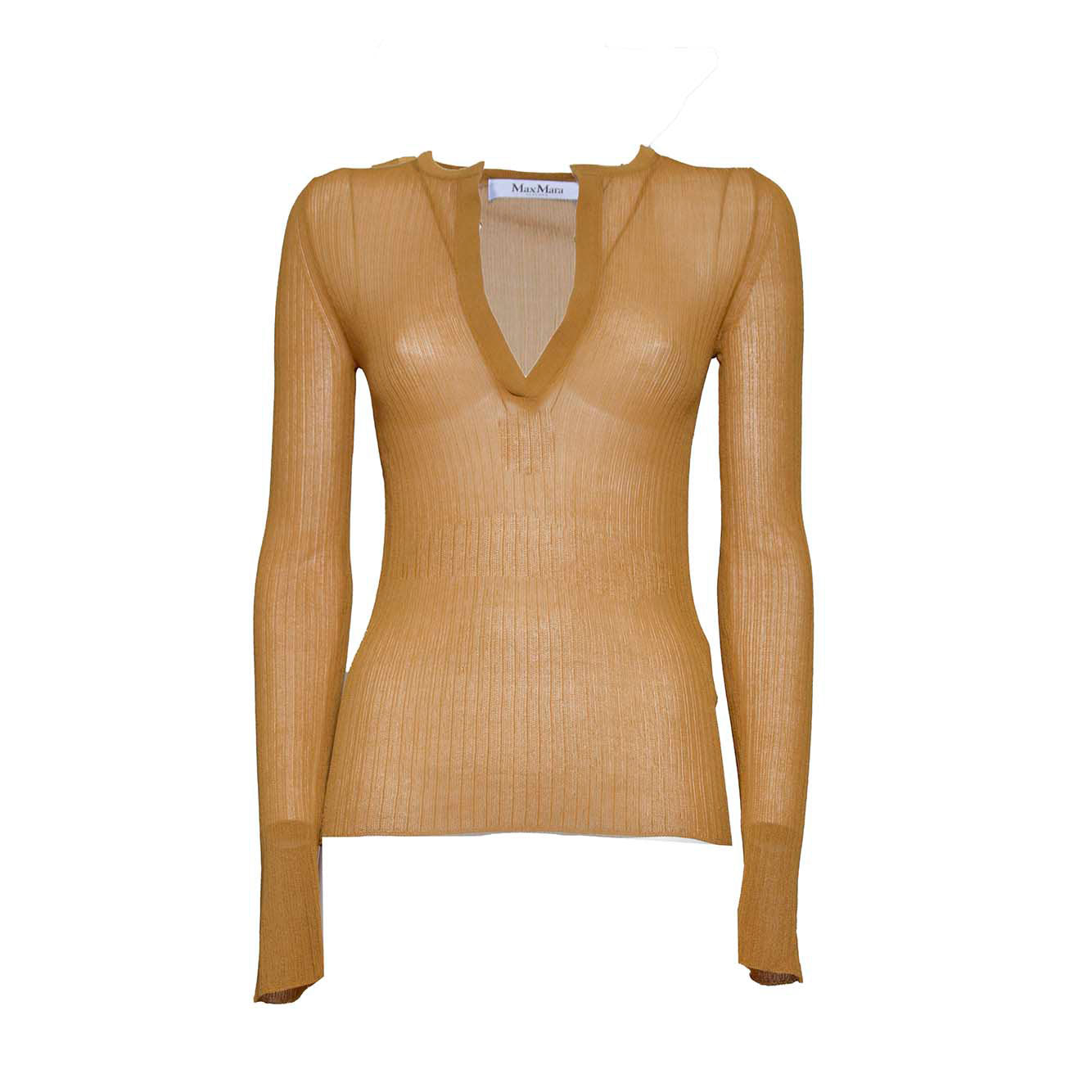 Pullover Saggina in maglia di seta nera Max Mara 