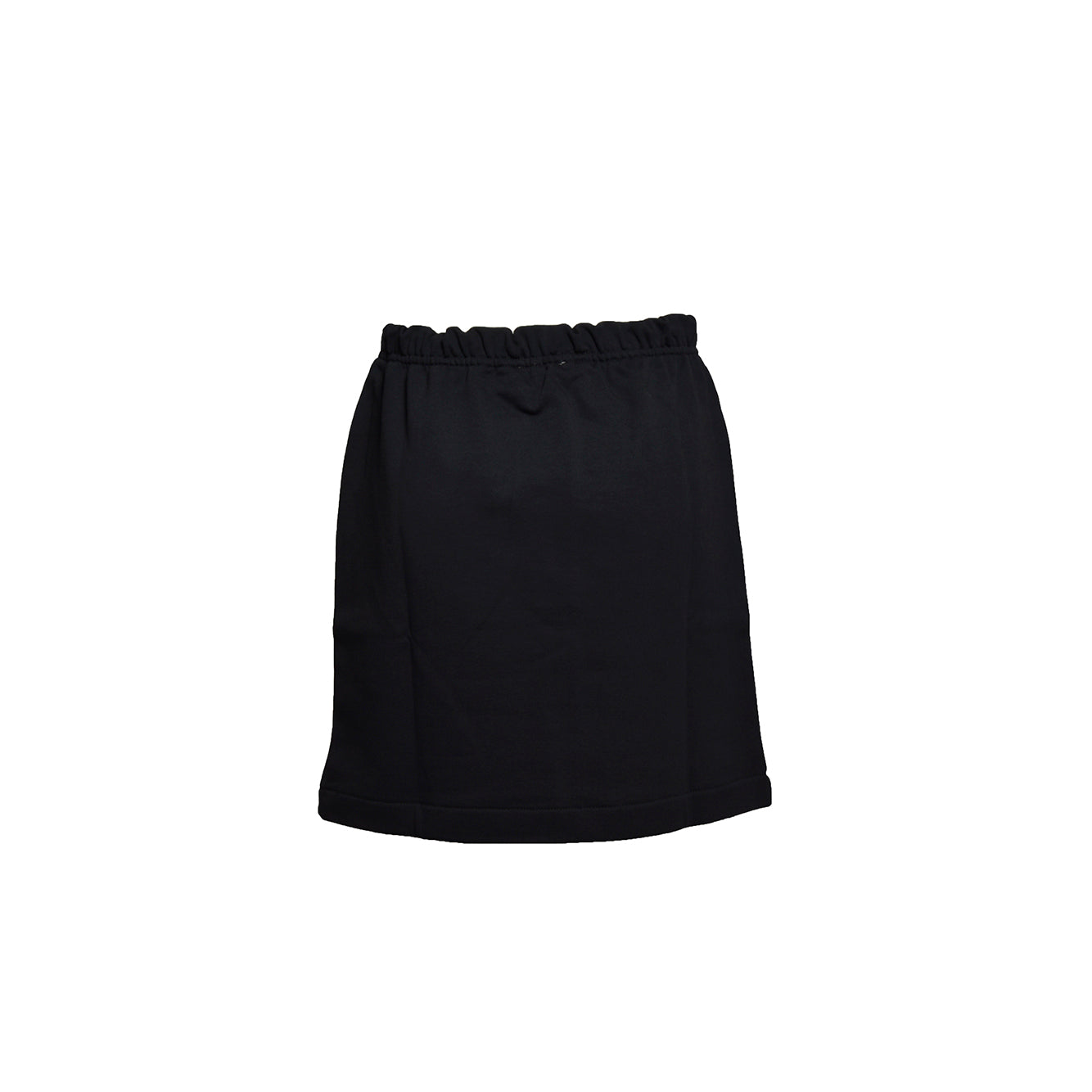 Gonna corta in cotone nero con stampa logo N°21 Junior 