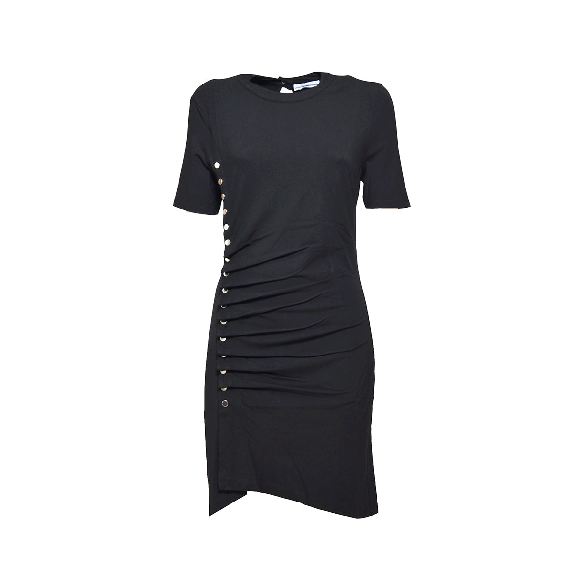 Abito corto in viscosa stretch nero Paco Rabanne 