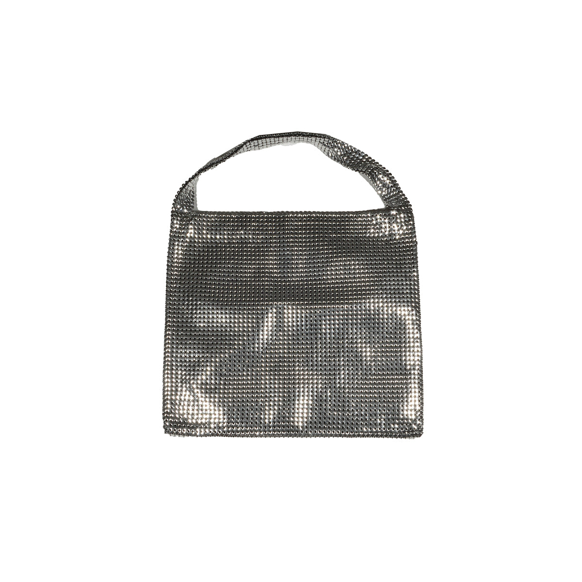 Borsa a spalla Pixel media in maglia metallica argento Paco Rabanne 