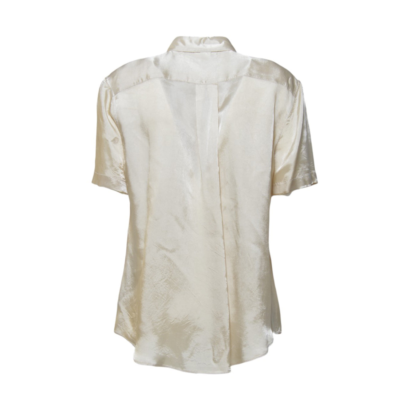 Blusa maniche corte in viscosa ecrù con rouches Aspesi 