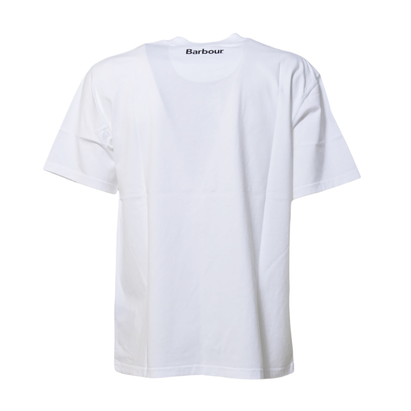 T-shirt All Weather in cotone bianco con stampa Barbour 