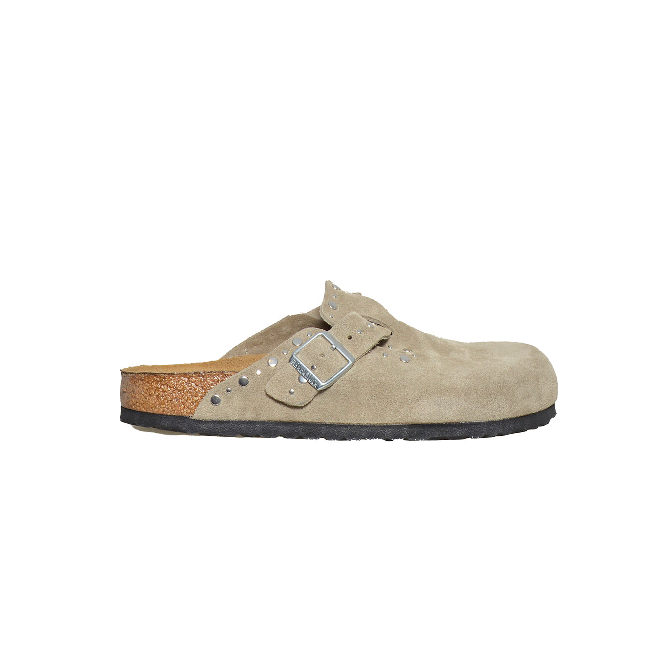 boston rivet taupe, suede leather calzata stretta 