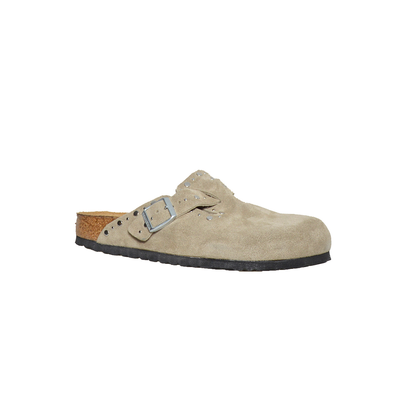 boston rivet taupe, suede leather calzata stretta 