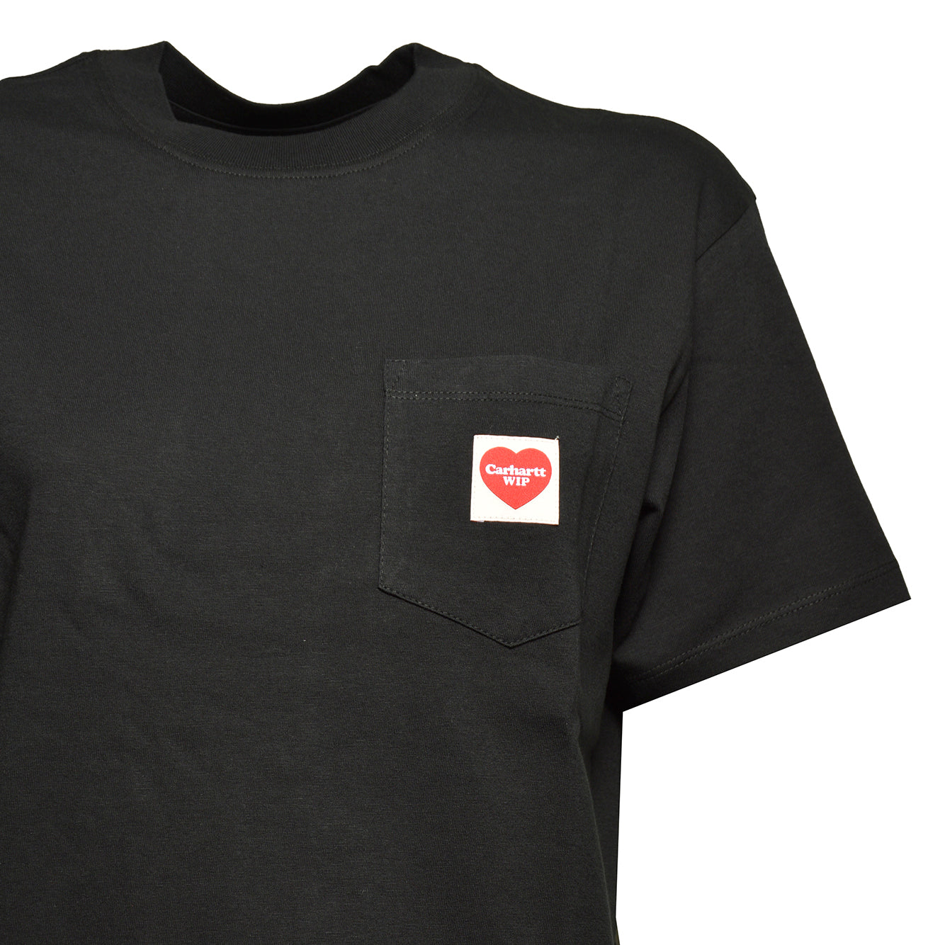 w' s/s pocket heart t-shirt organic cotton single jersey 
