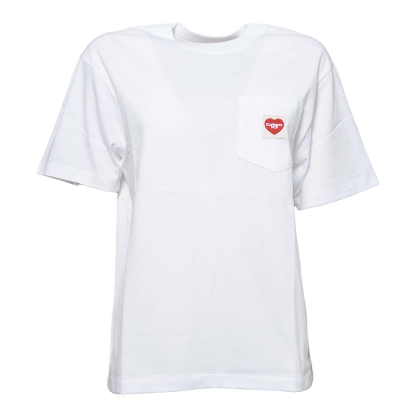 w' s/s pocket heart t-shirt organic cotton single jersey 