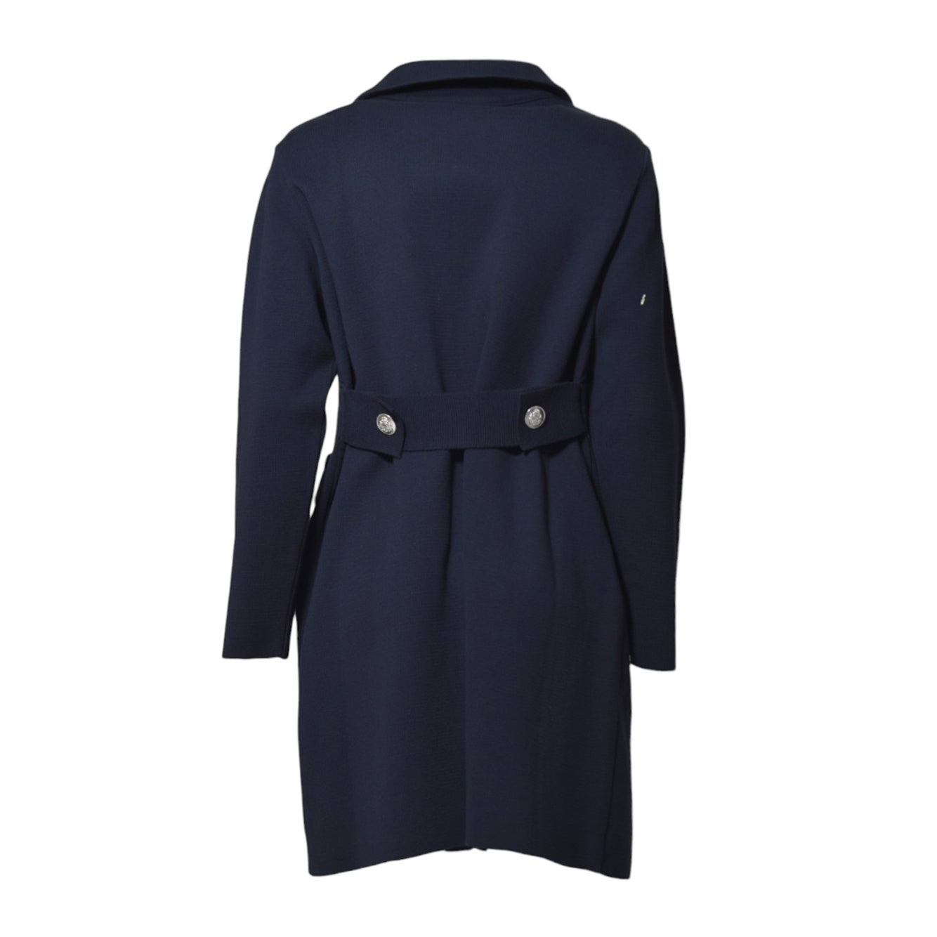 Cappotto midi in maglia di cotone blu Charlott 