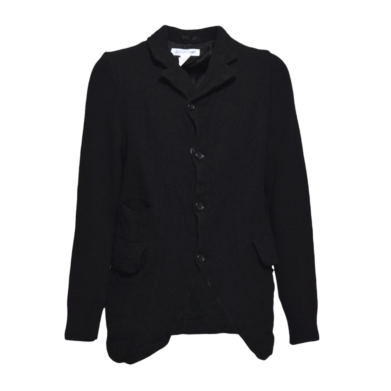 Giacca monopetto in lana nera Comme des Garçons Shirt 