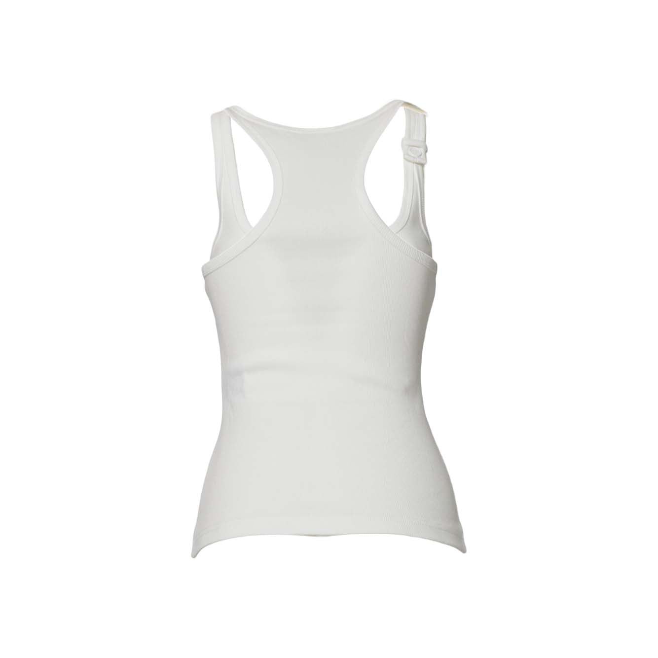 Top Buckle 90's a costine bianco Courrèges 
