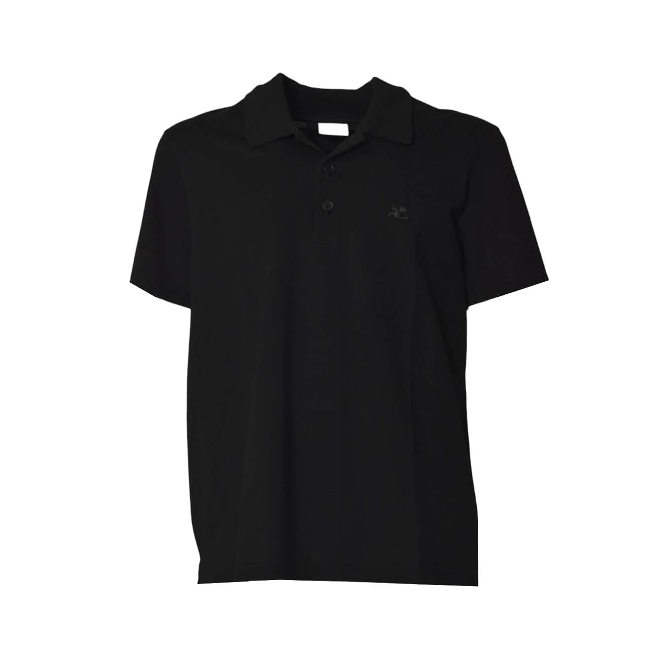 Polo AC Piqué in cotone nero Courrèges 