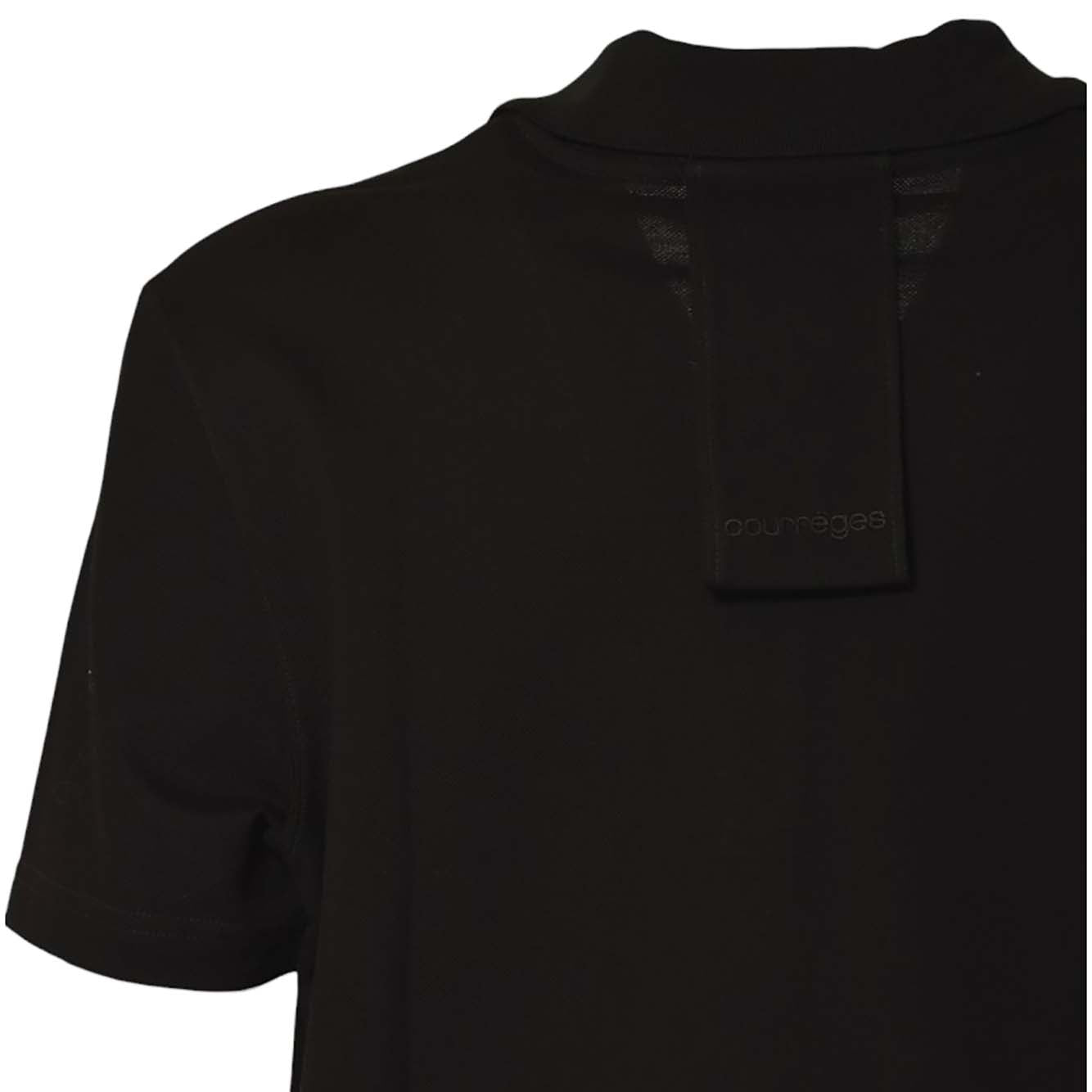 Polo AC Piqué in cotone nero Courrèges 