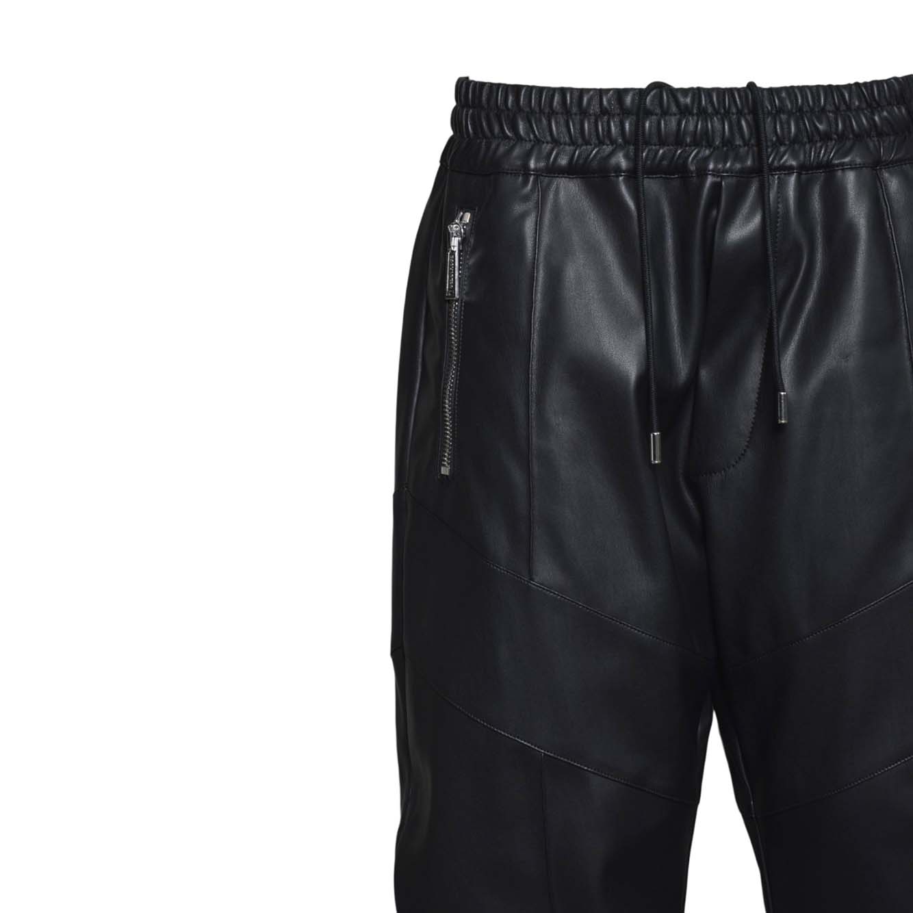 faux leather jogging pant 
