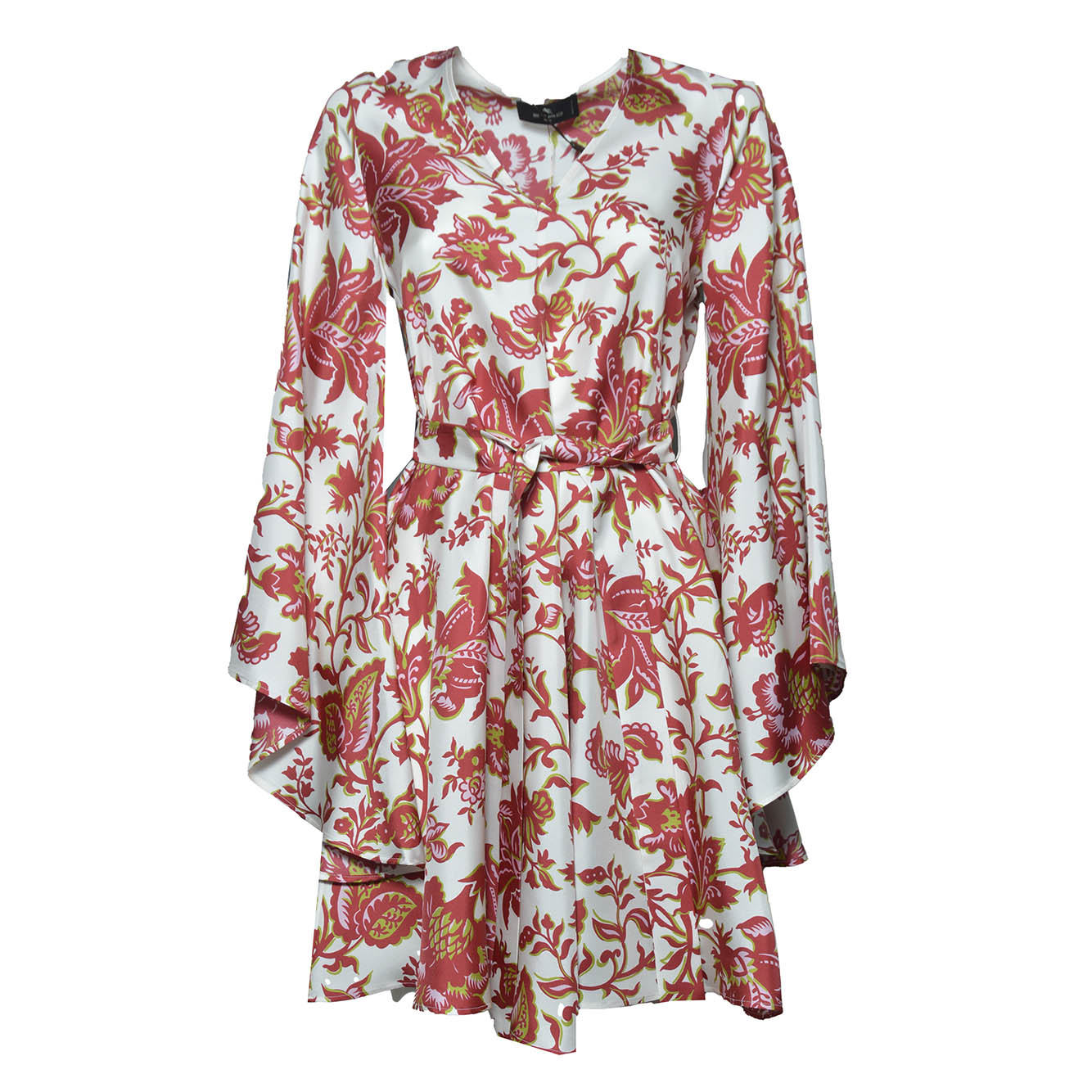 women's mini blouson dress with belt 