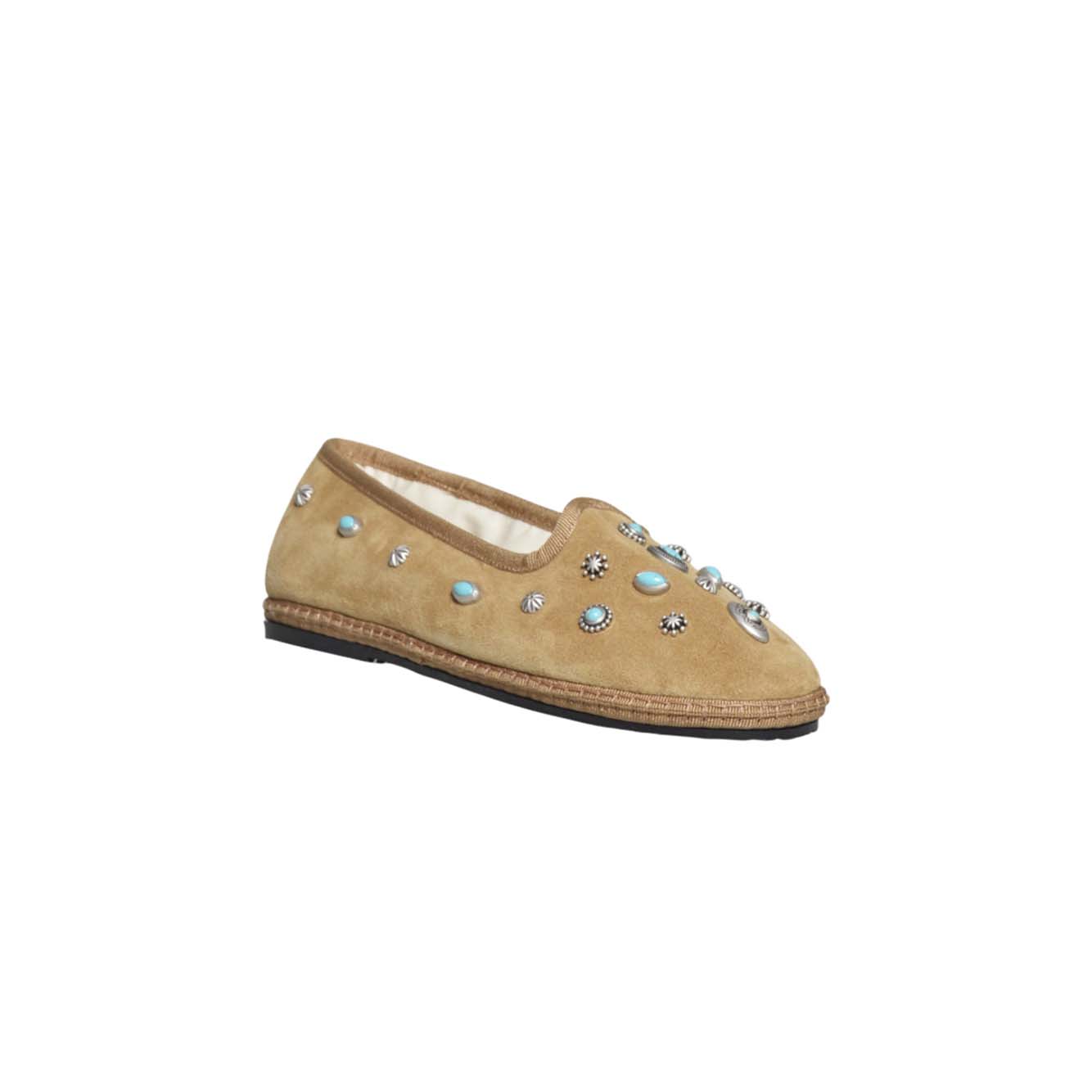 frutate friulane in pelle scamosciata con borchie 