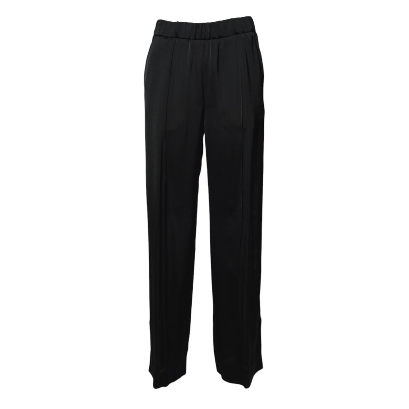 Pantalone flare satinato in viscosa nera Jil Sander 