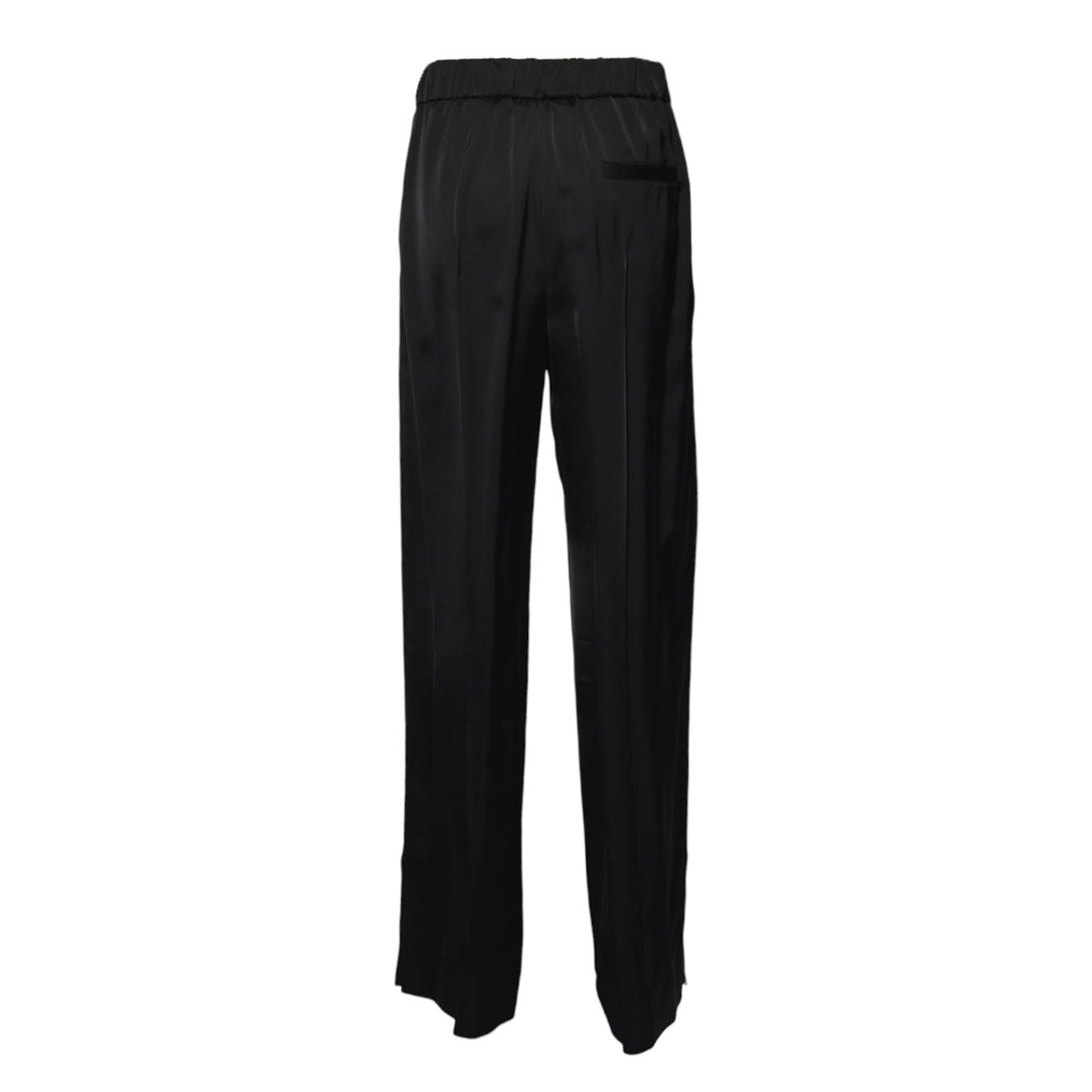 Pantalone flare satinato in viscosa nera Jil Sander 