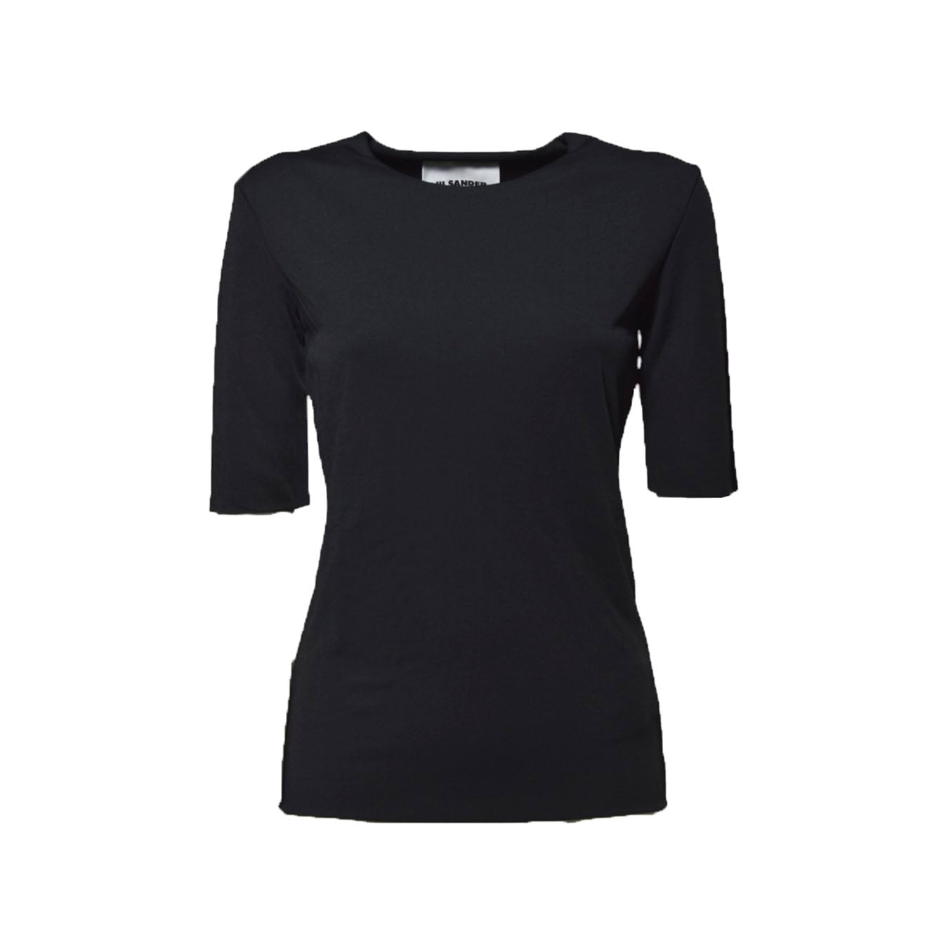 Top maniche corte  in viscosa fluida nera Jil Sander 