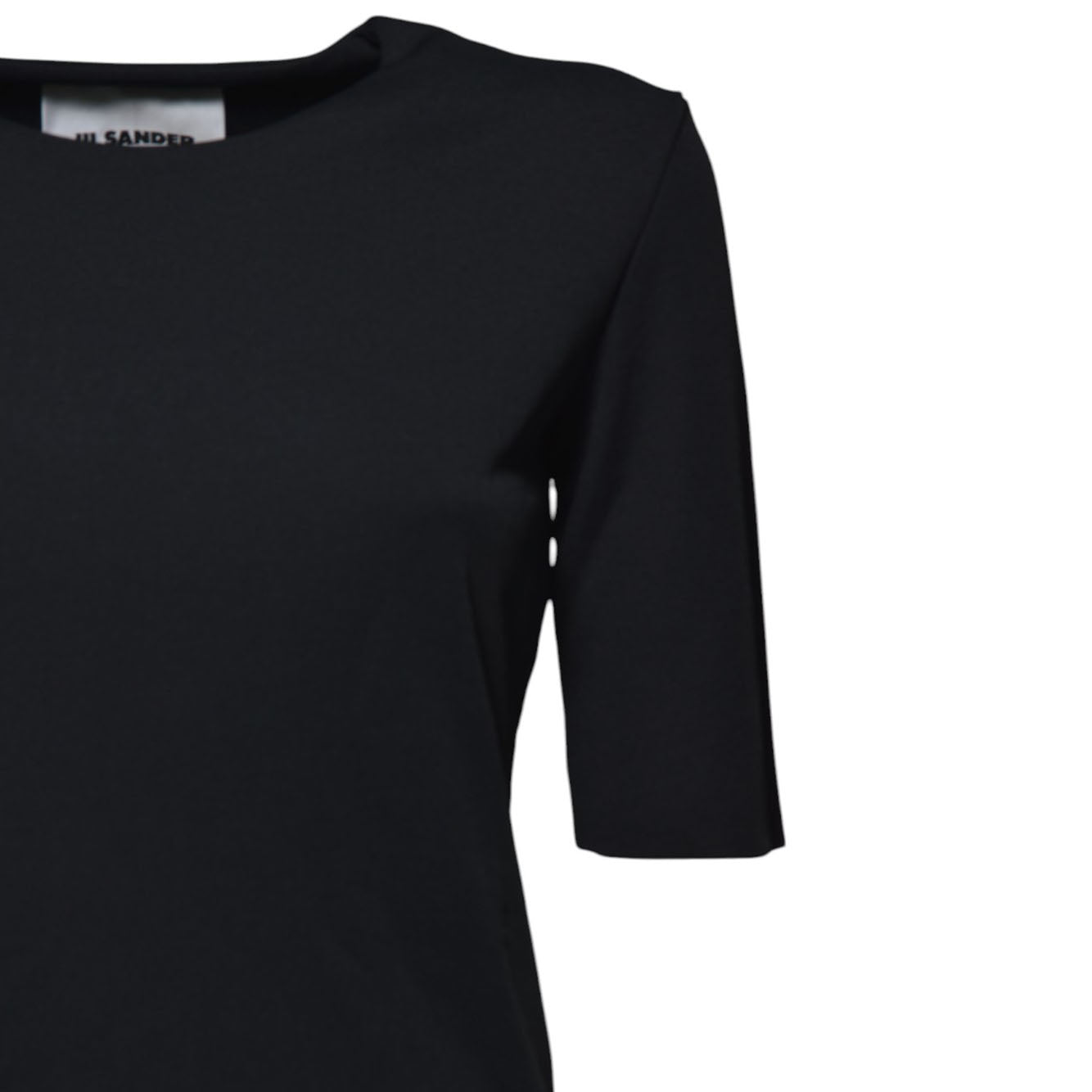 Top maniche corte  in viscosa fluida nera Jil Sander 