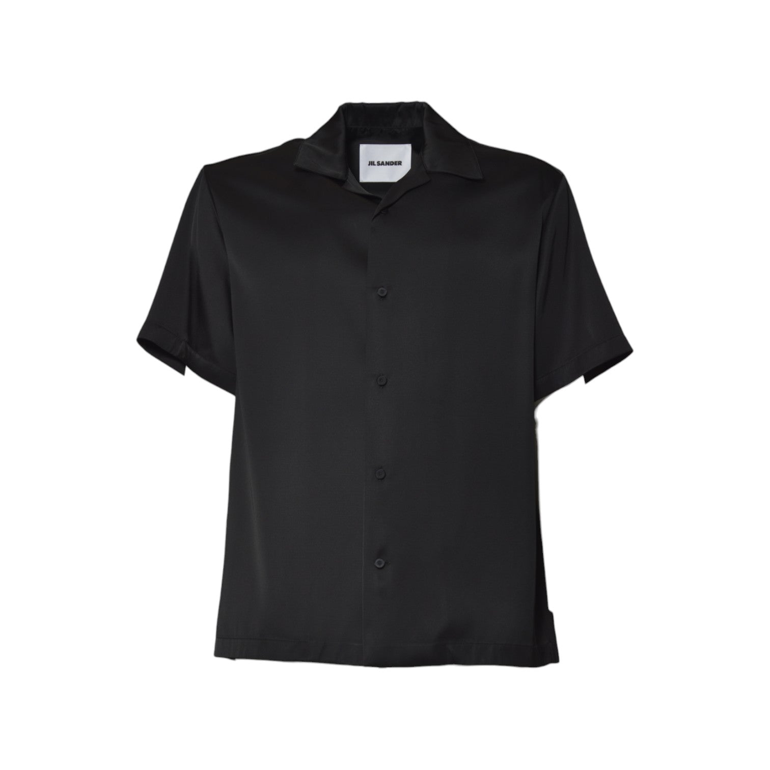 Camicia maniche corte in seta nera Jil Sander 