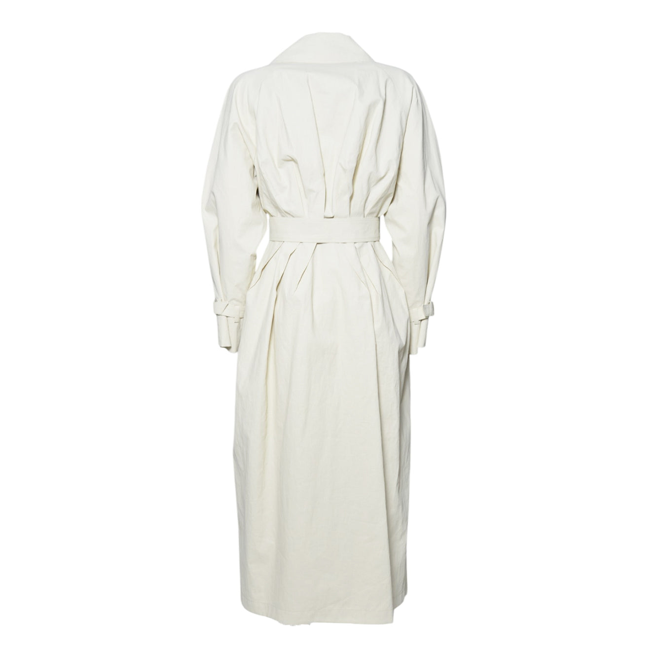 Trench Ronco lungo in tela di lino beige Max Mara 