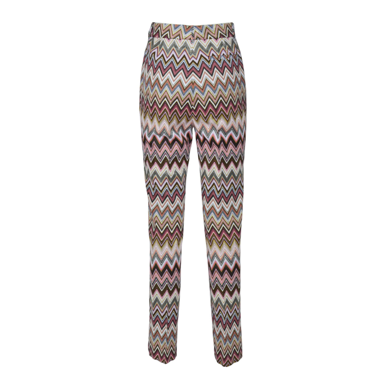 Pantalone crop in cotone e viscosa motivo zig zag rosa Missoni 