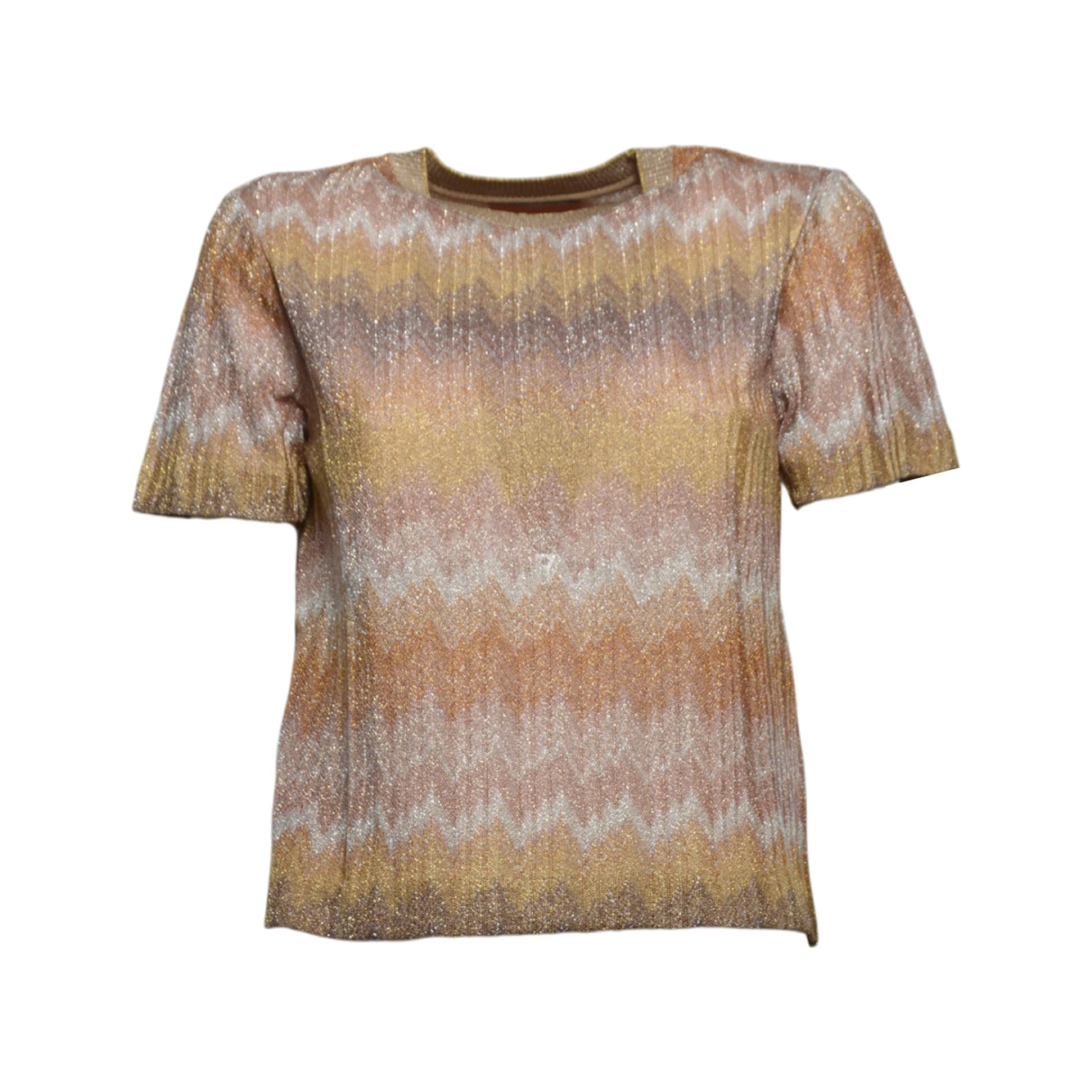 short sleeve t-shirt gold tones 