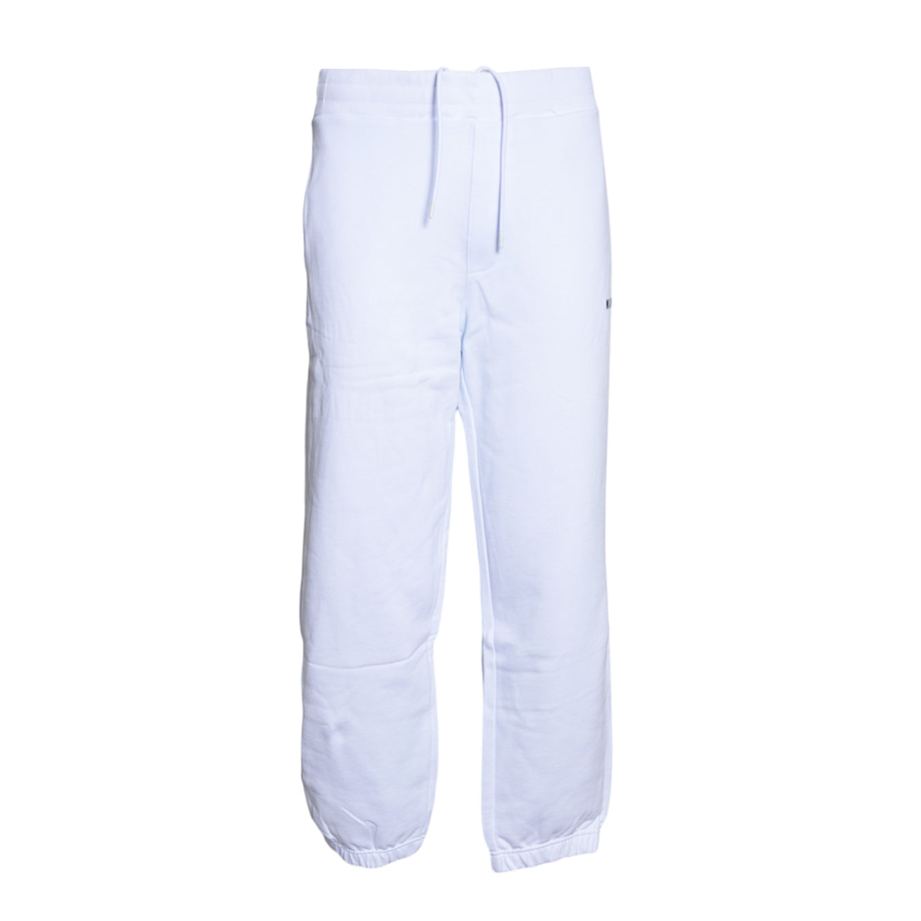 Pantalone in felpa di cotone nero con stampa logo MSGM 