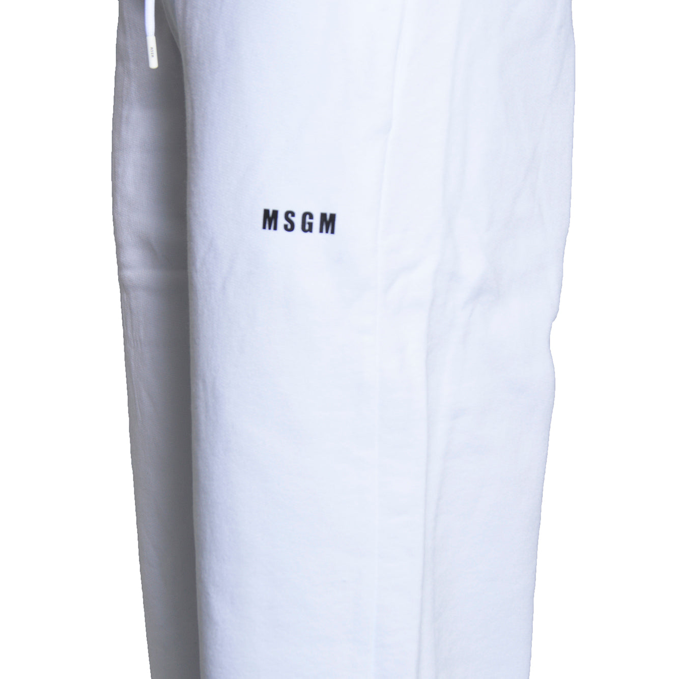 Pantalone in felpa di cotone nero con stampa logo MSGM 