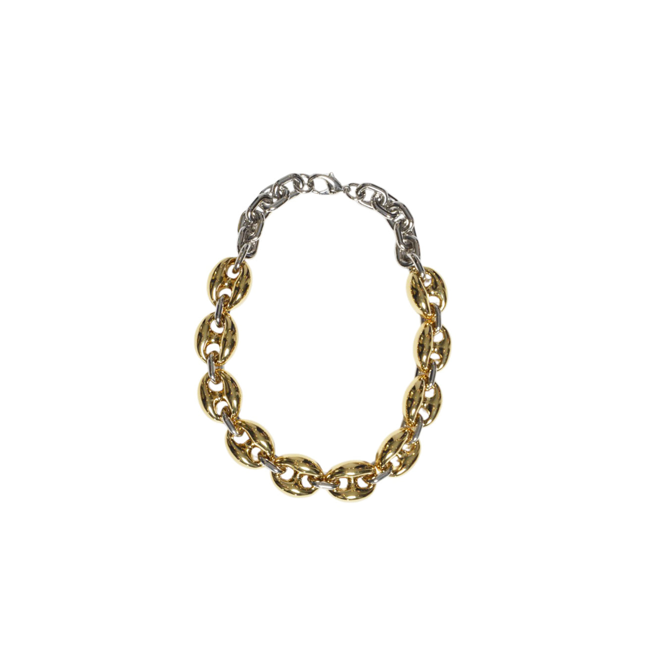Collana Xtra Eight Choker in metallo argento e oro Rabanne 
