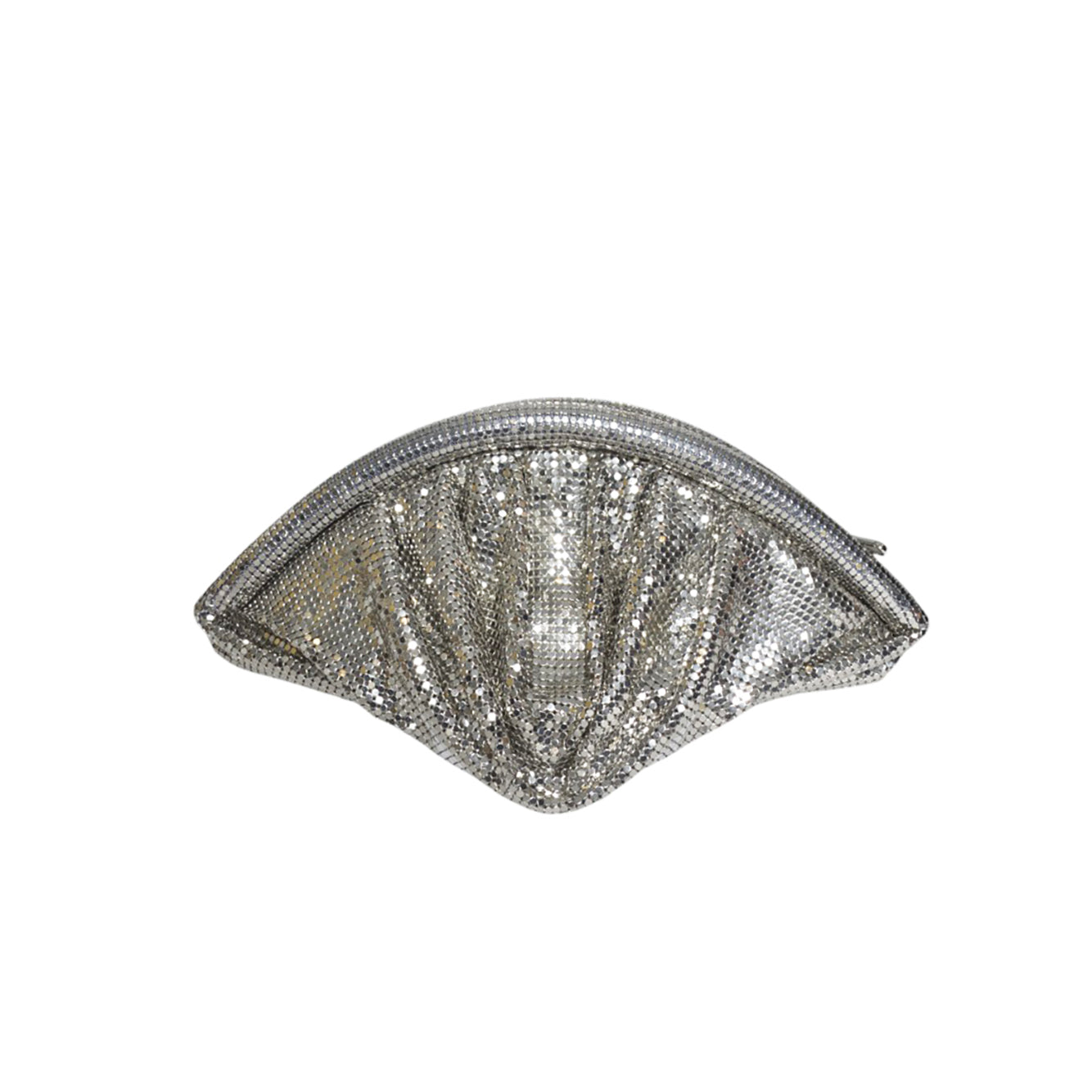 Pochette mezza luna in pixel argento Rabanne 