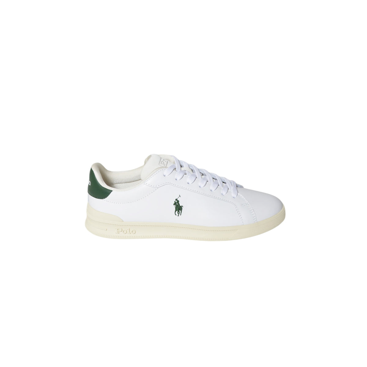 Sneaker Heritage Court II in cuoio nappa bianca Ralph Lauren 