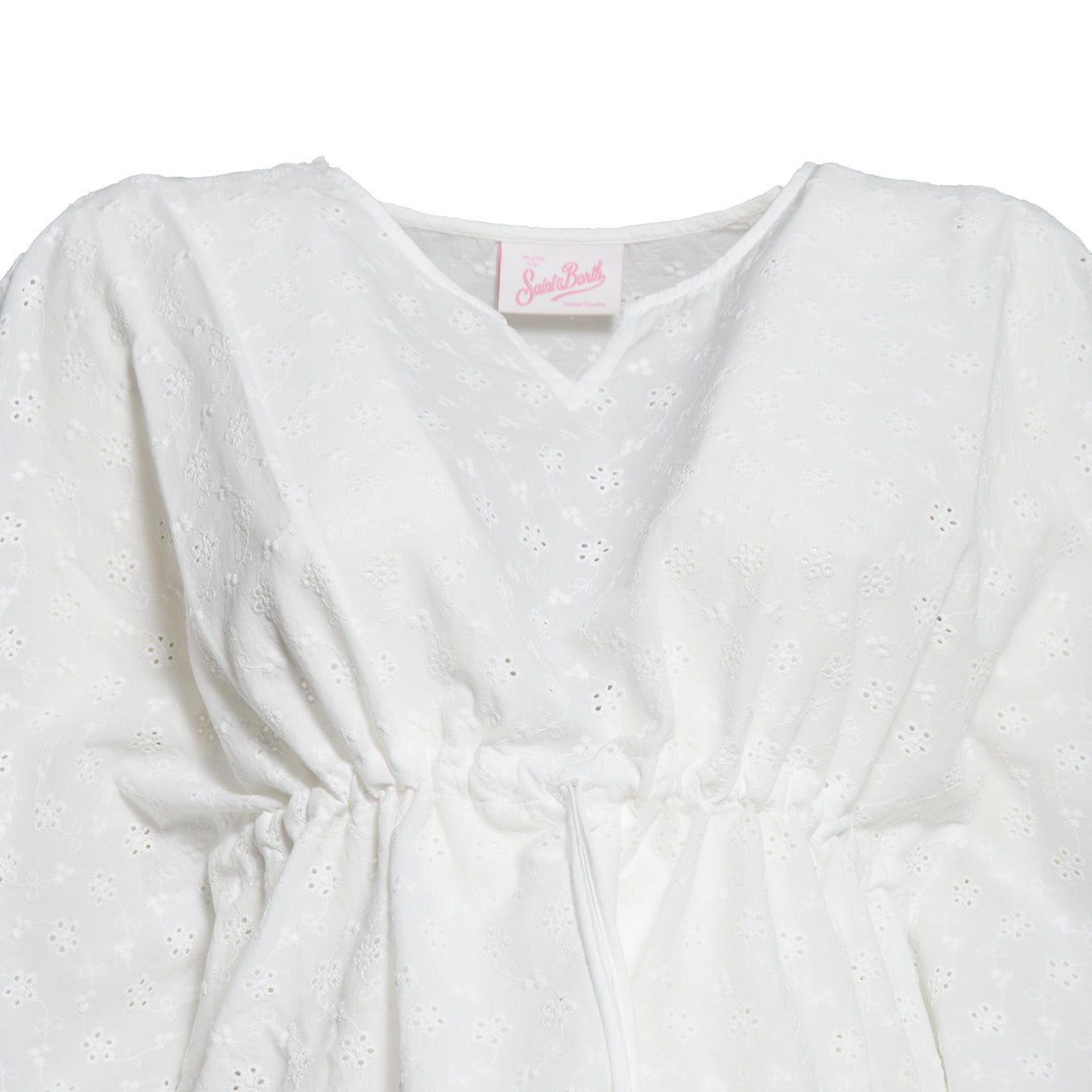 kate printed kaftan dress with coulisse sangallo 