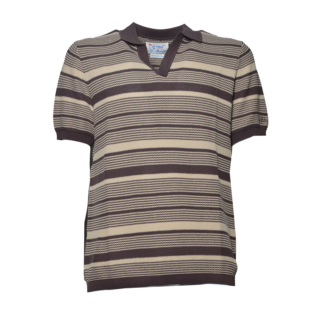 sloan stripes honeycomb polo shirt cotton short sleeves 
