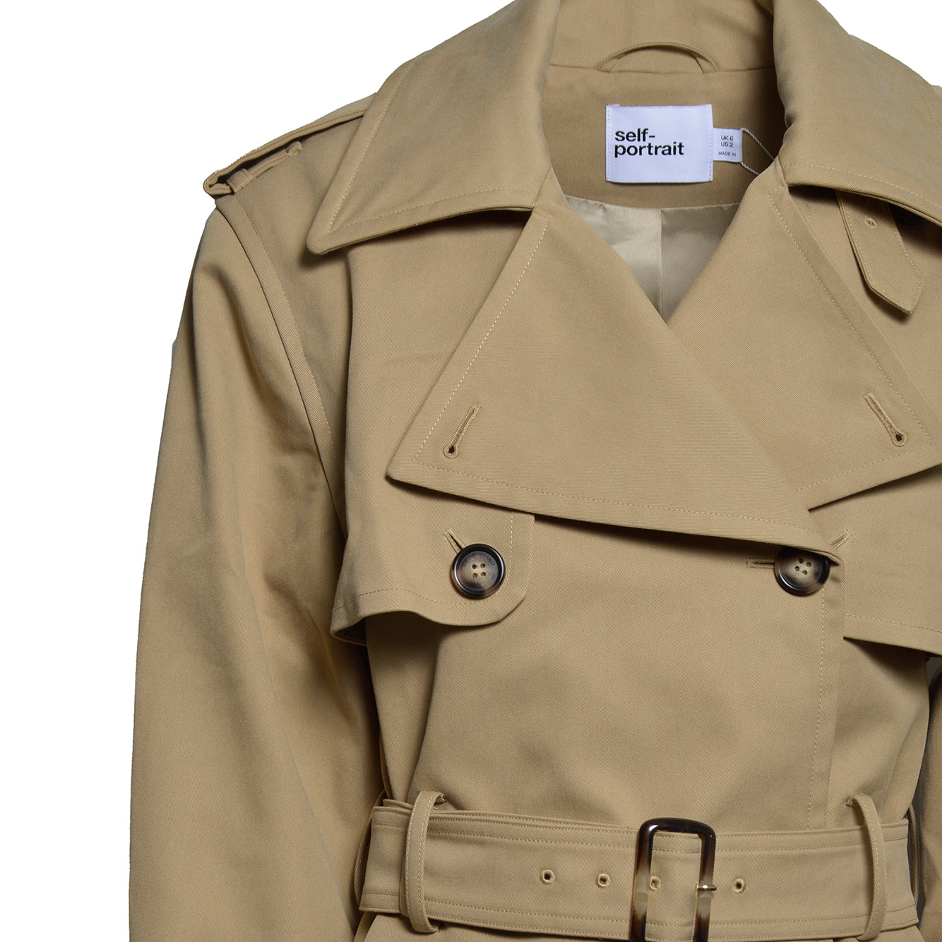 beige cropped trench jacket 