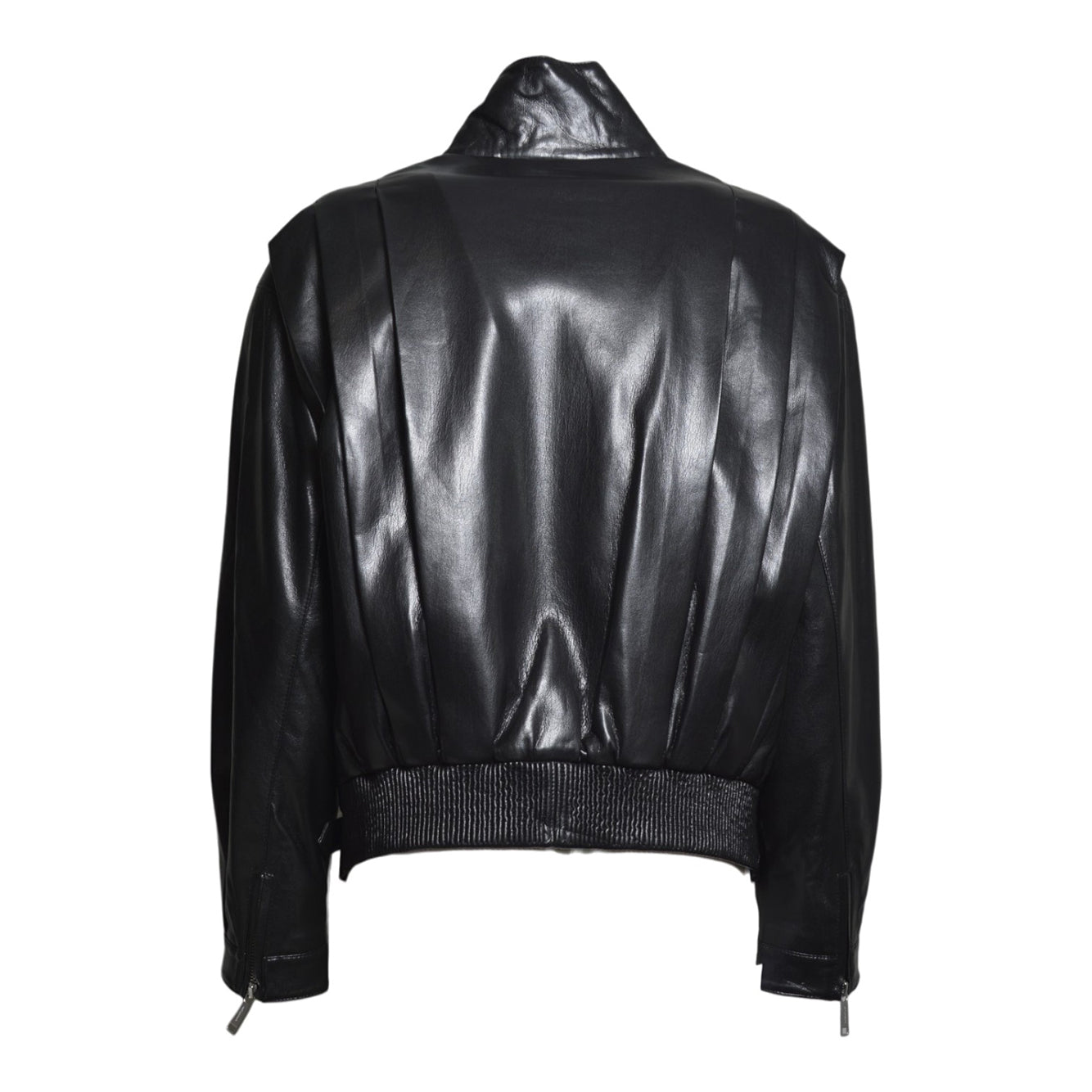 black faux leather biker jacket 