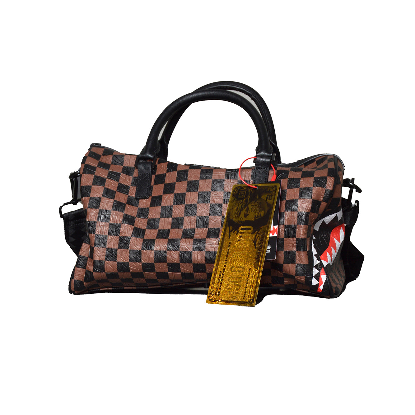 check 2 emboss mini duffle 