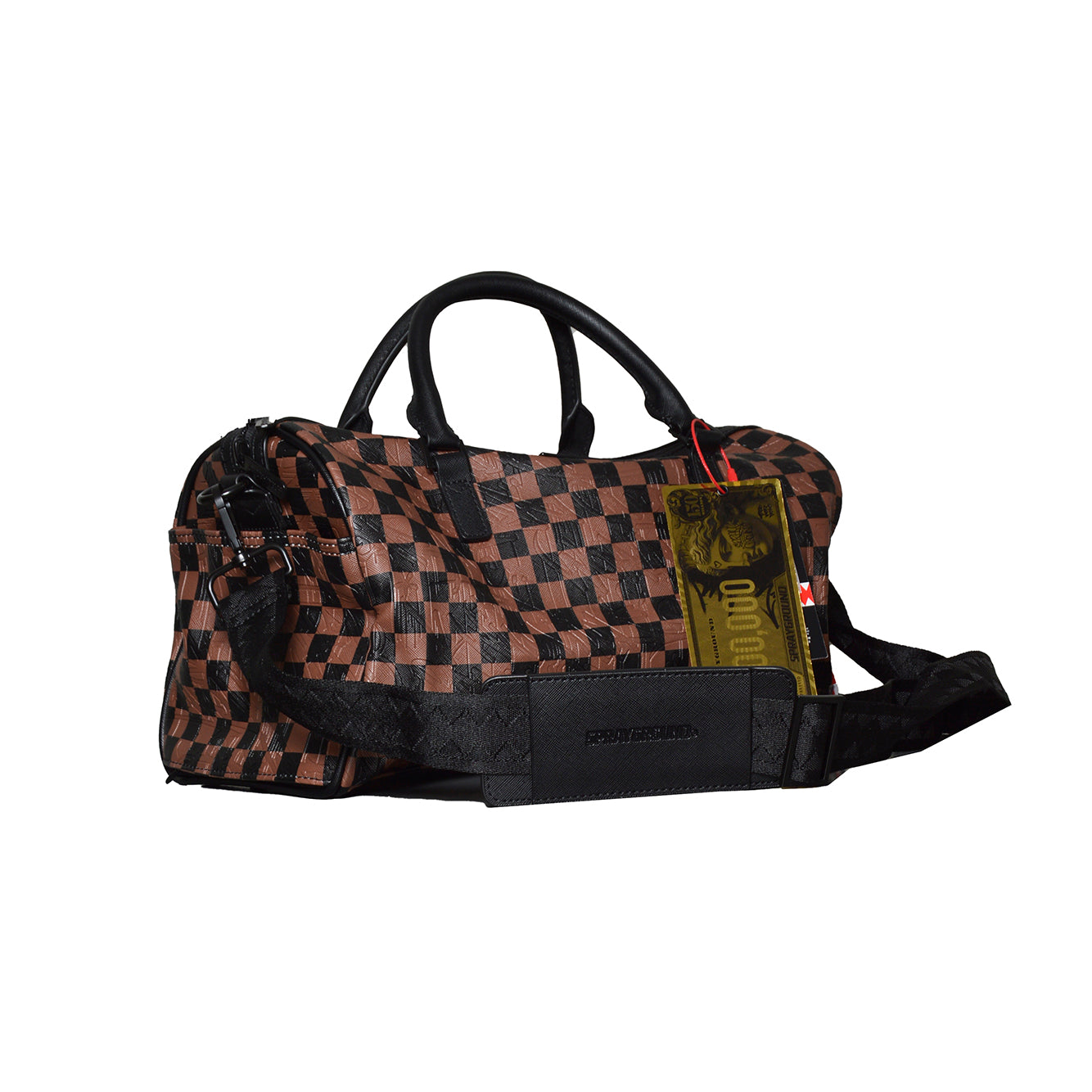 check 2 emboss mini duffle 