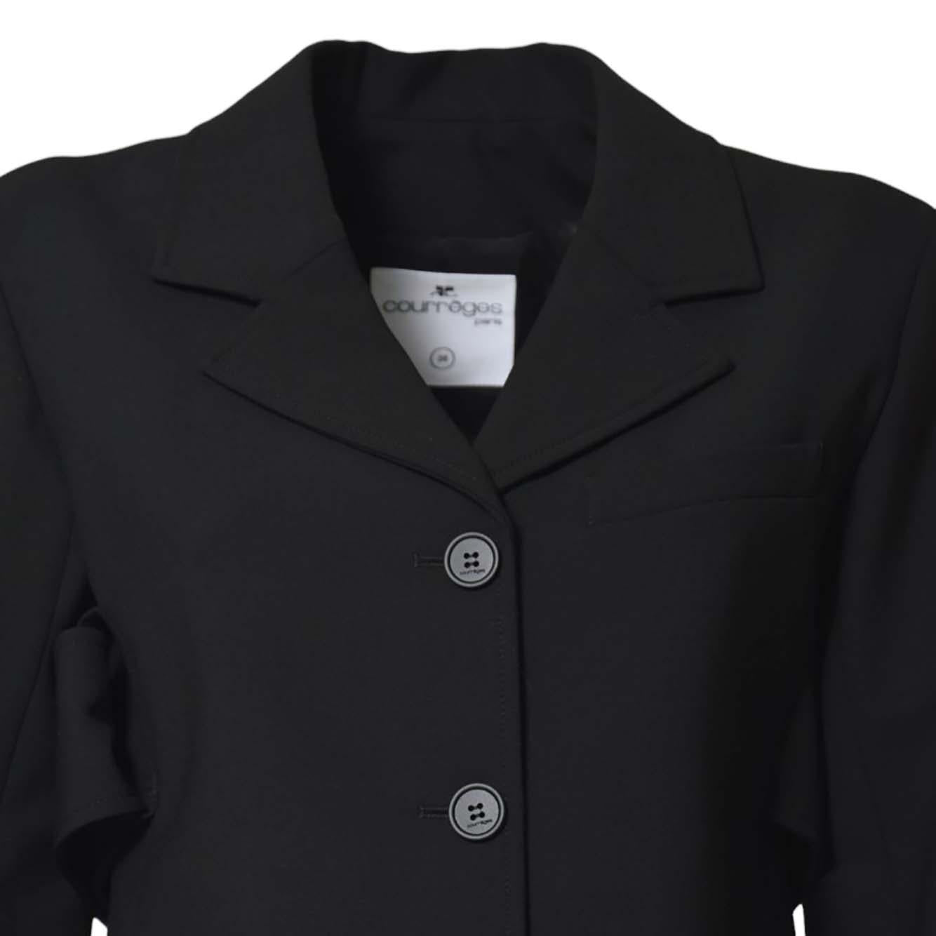 Giacca Belted Tailored in misto lana nera Courrèges 