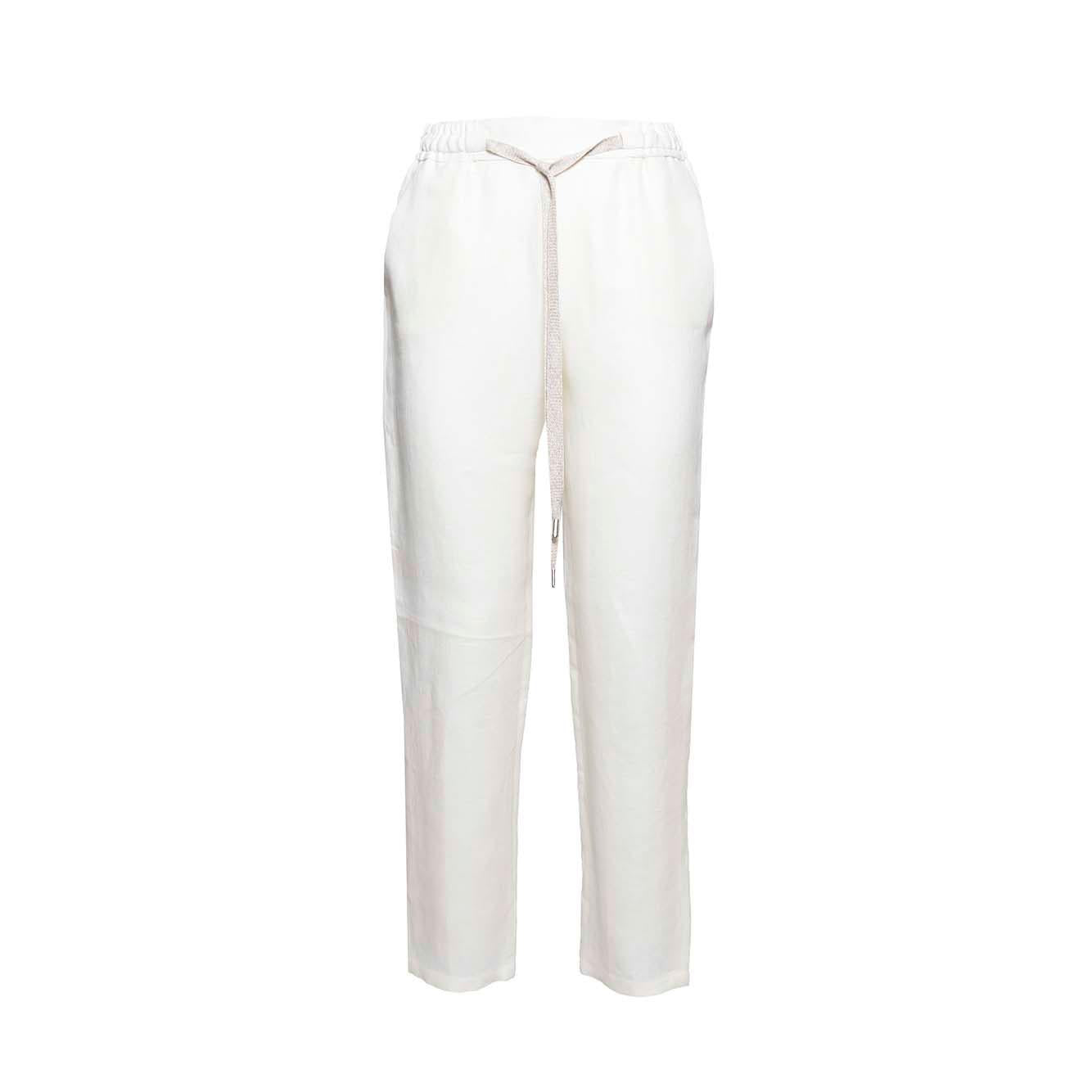 Pantalone Joke dritto in lino bianco Barba 