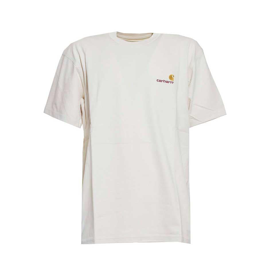T-shirt American Script bianco sporco con logo Carhartt 