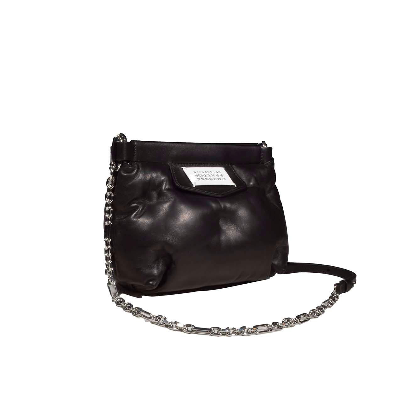 Pochette Glam Slam red carpet mini in pelle nera Maison Margiela 