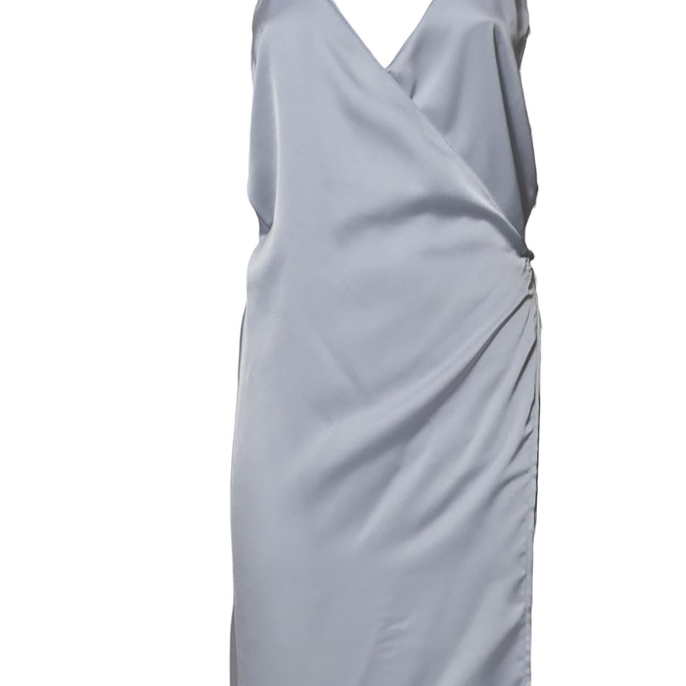Abito The Donna Satin in raso azzurro Nineminutes 
