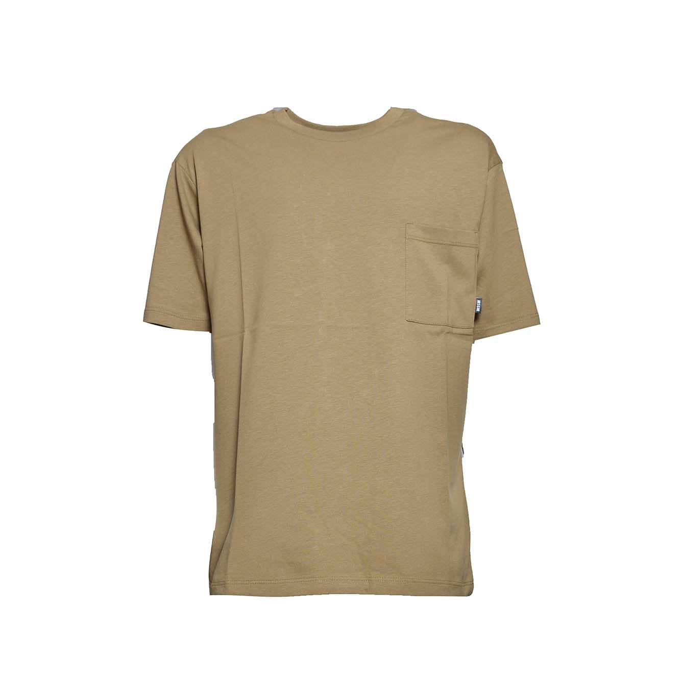T-shirt in cotone khaki con tasca MSGM Junior 