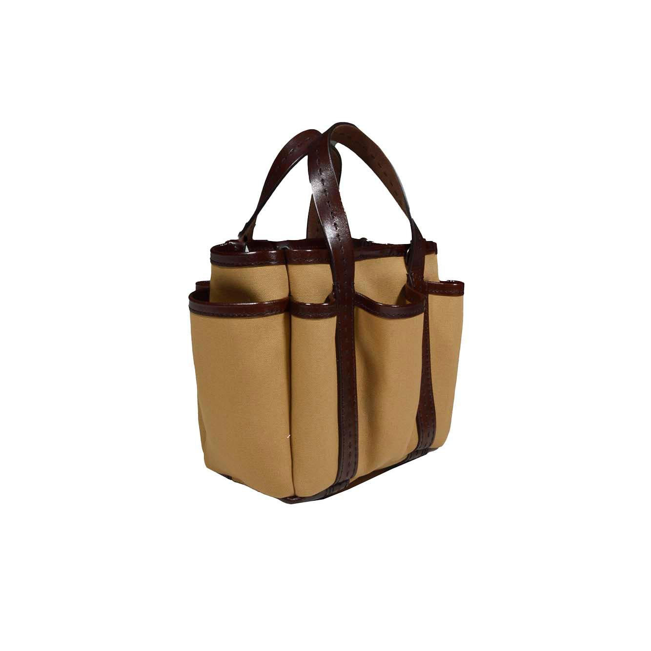 Borsa a mano Giardiniera mini in canvas di cotone cuoio Max Mara 