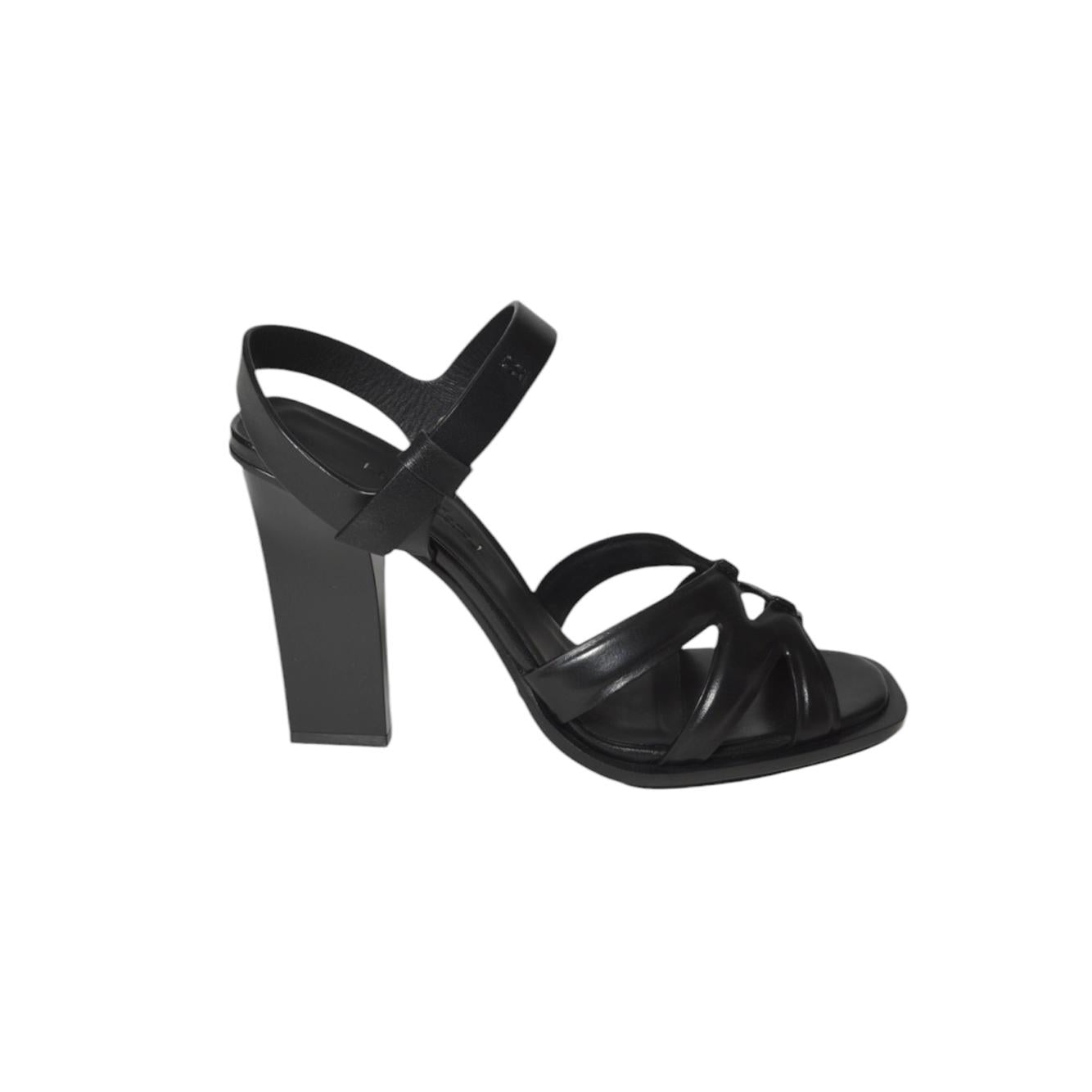 Sandali Doublehig in pelle nera Max Mara 