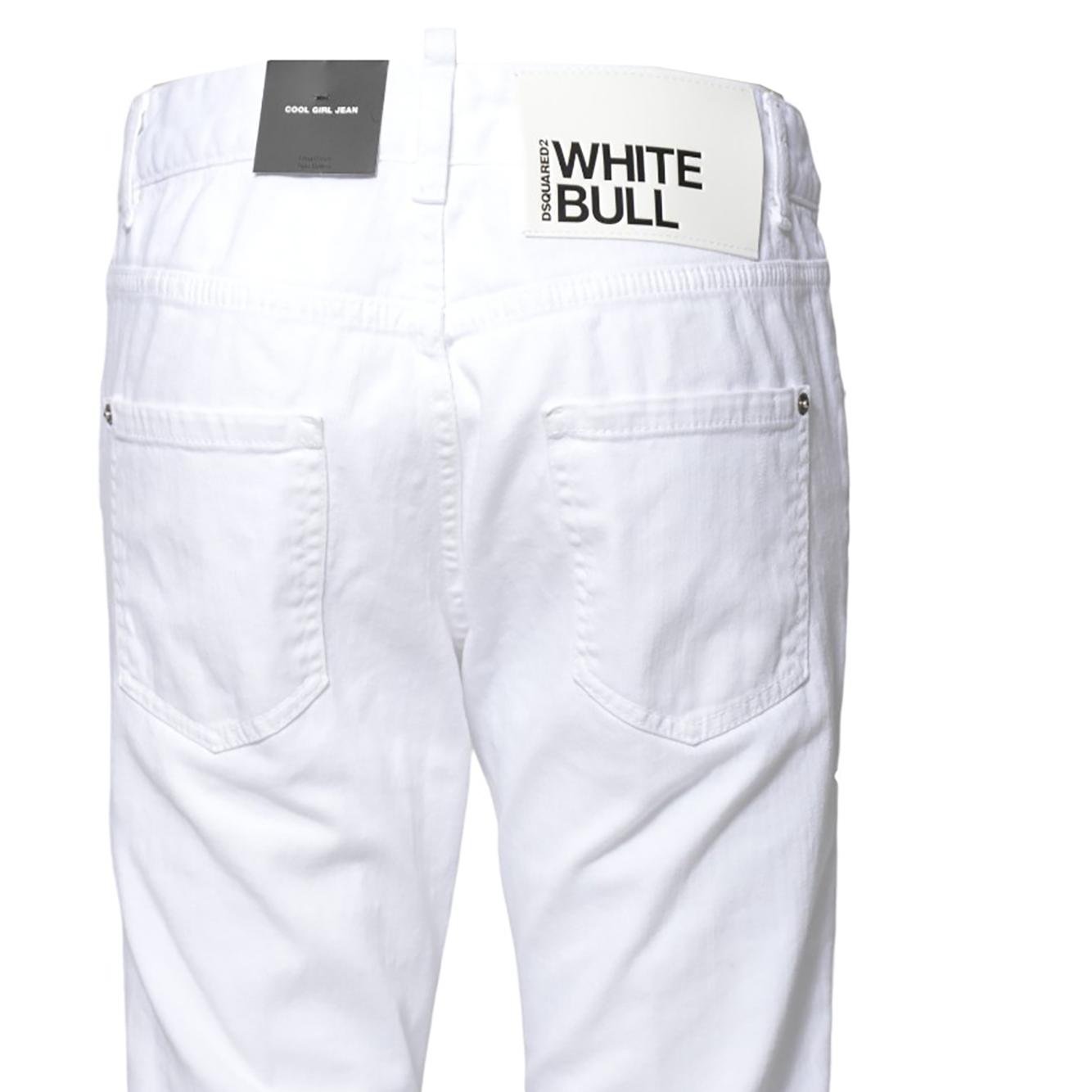 Jeans Cool Girl White Bull in denim bianco Dsquared2 