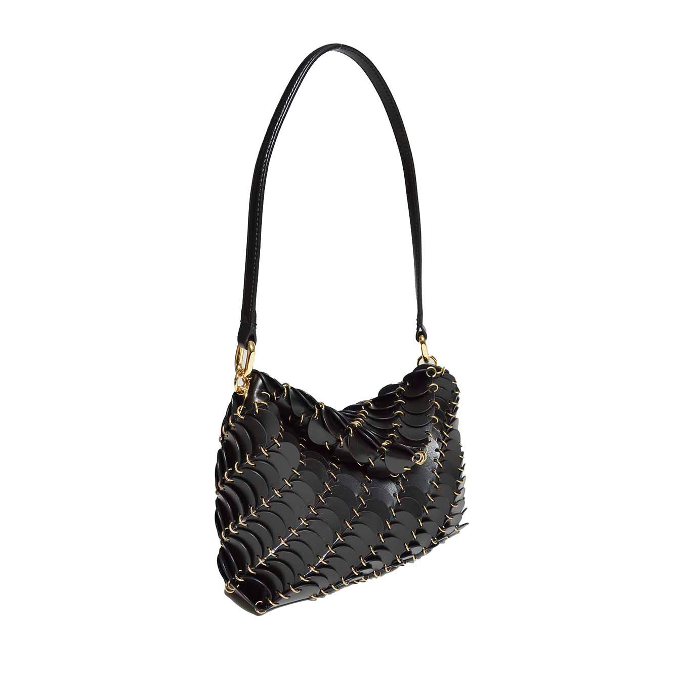 Borsa a spalla Paco in pelle nera Rabanne 