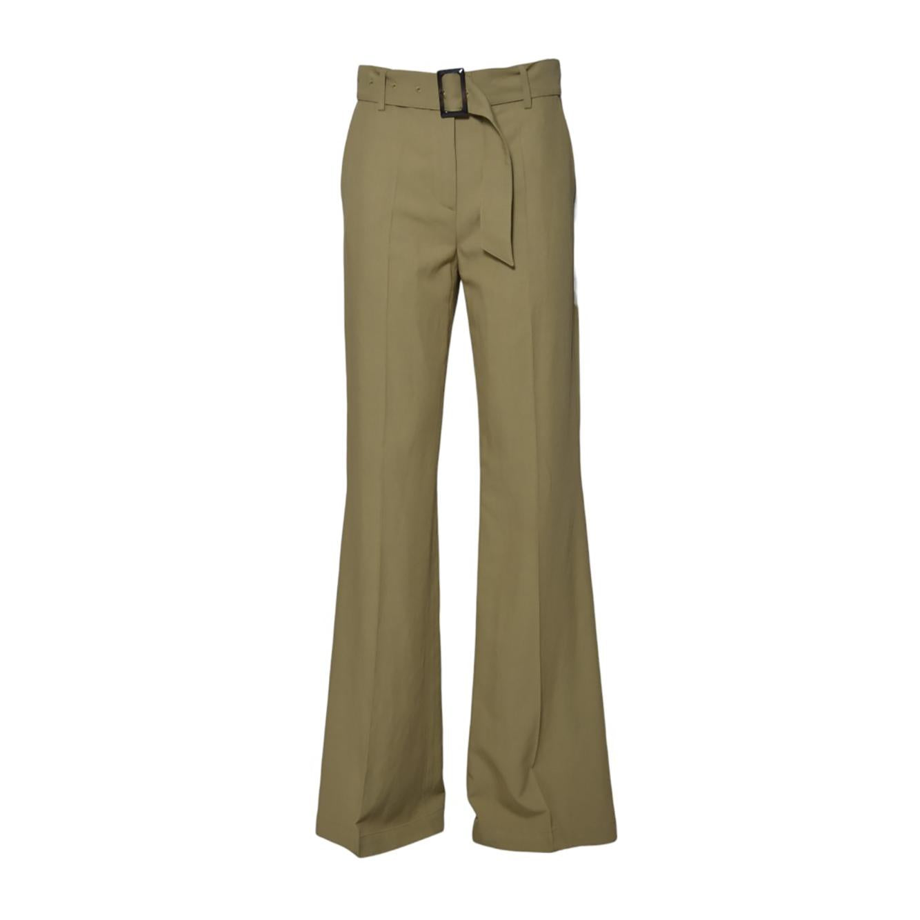 Pantalone Bianca in viscosa e lino senape Room52 